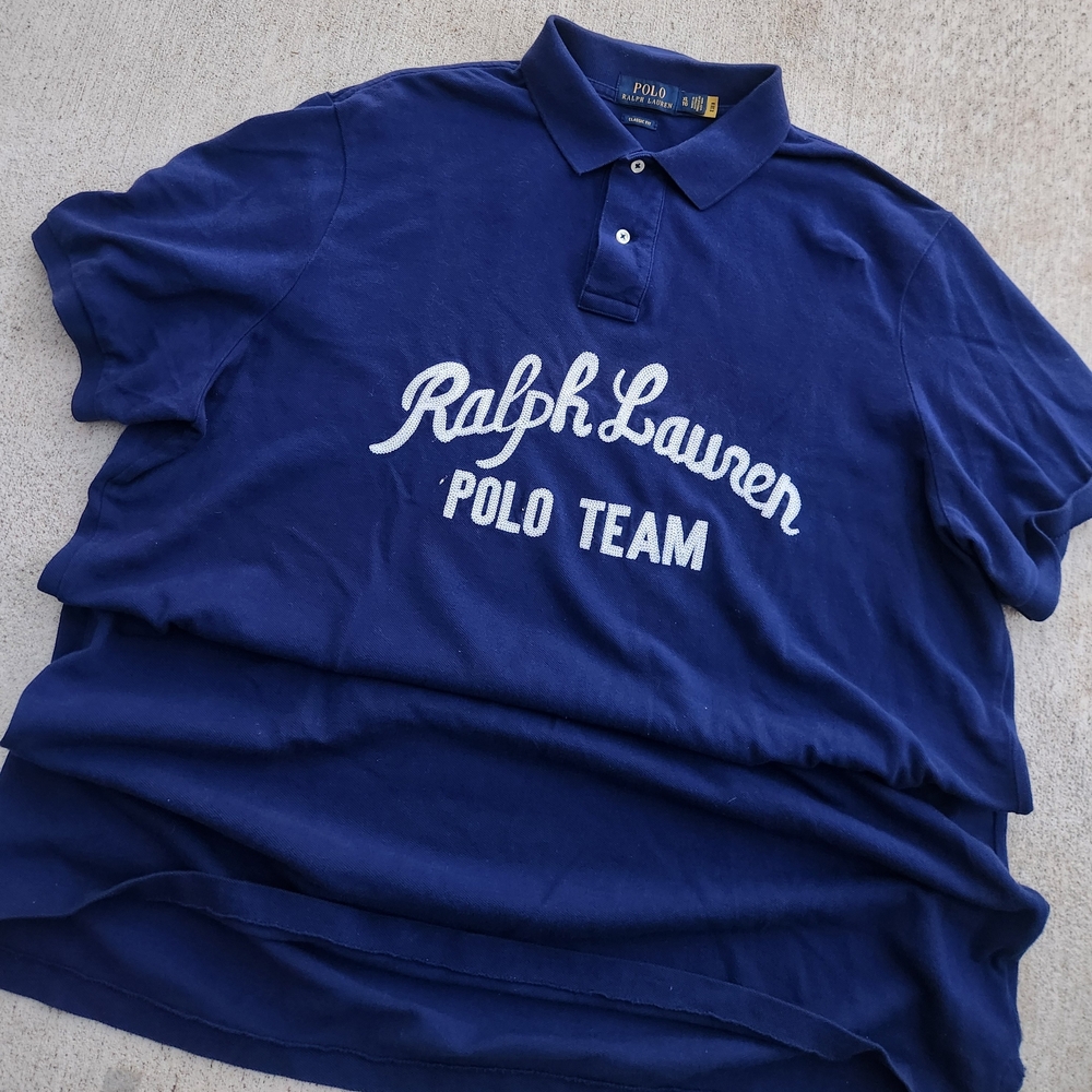 Ralph Lauren Navy Polo Team Embroidered Short Sleeve Polo